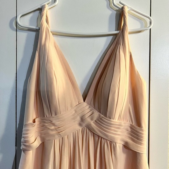 Azazie Maren Chiffon Gown in Peach Size 12 - Picture 6 of 9